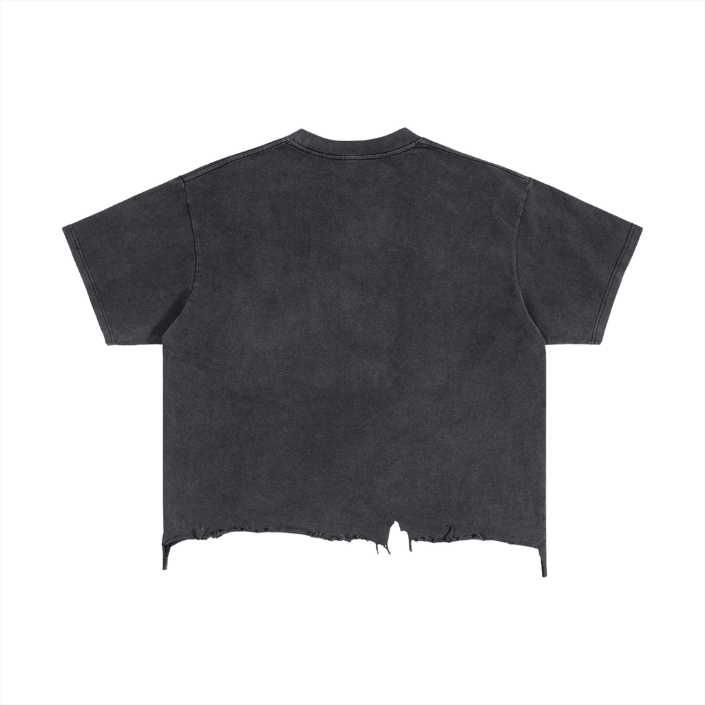 “Stay Another Day” Distressed Hem T-Shirt