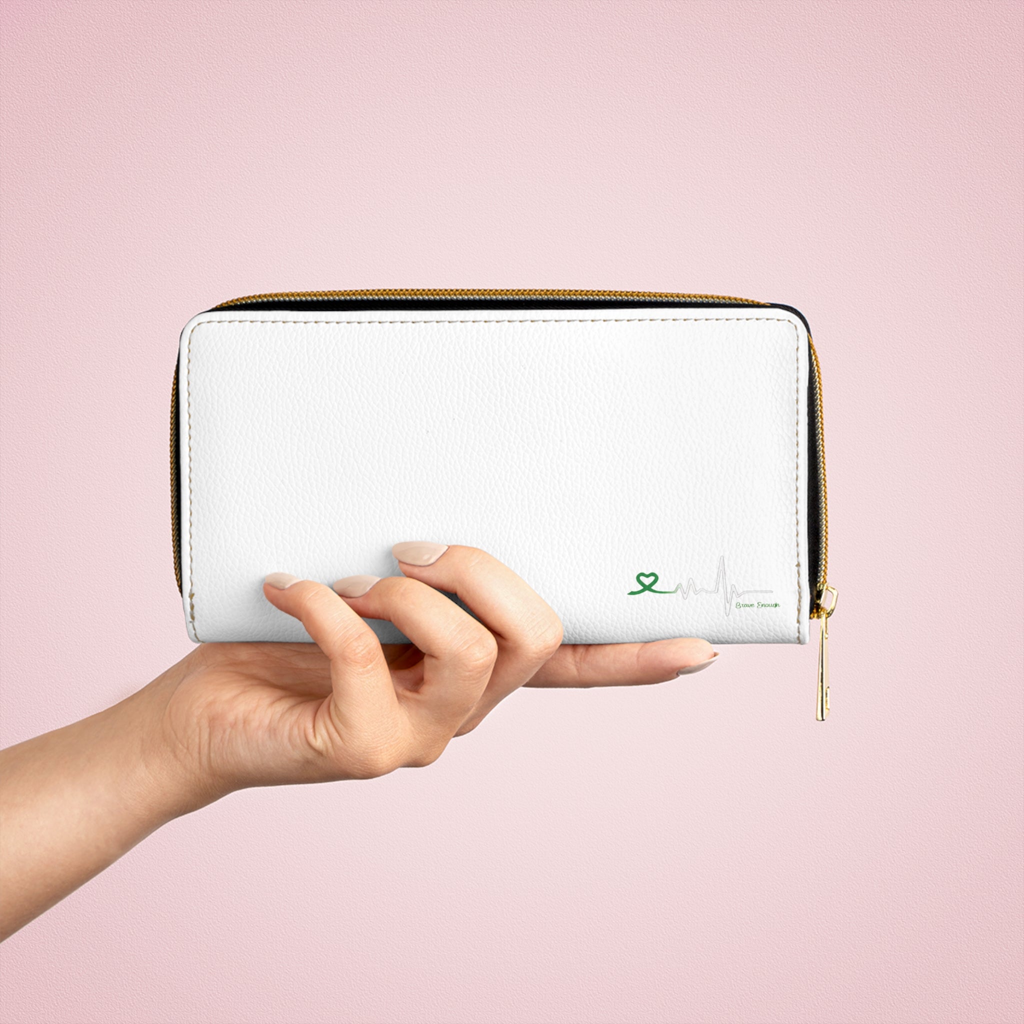 Zipper Wallet — "You Are Enough" Rainbow Affirmation Leather Wallet