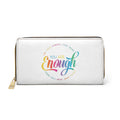 Zipper Wallet — "You Are Enough" Rainbow Affirmation Leather Wallet