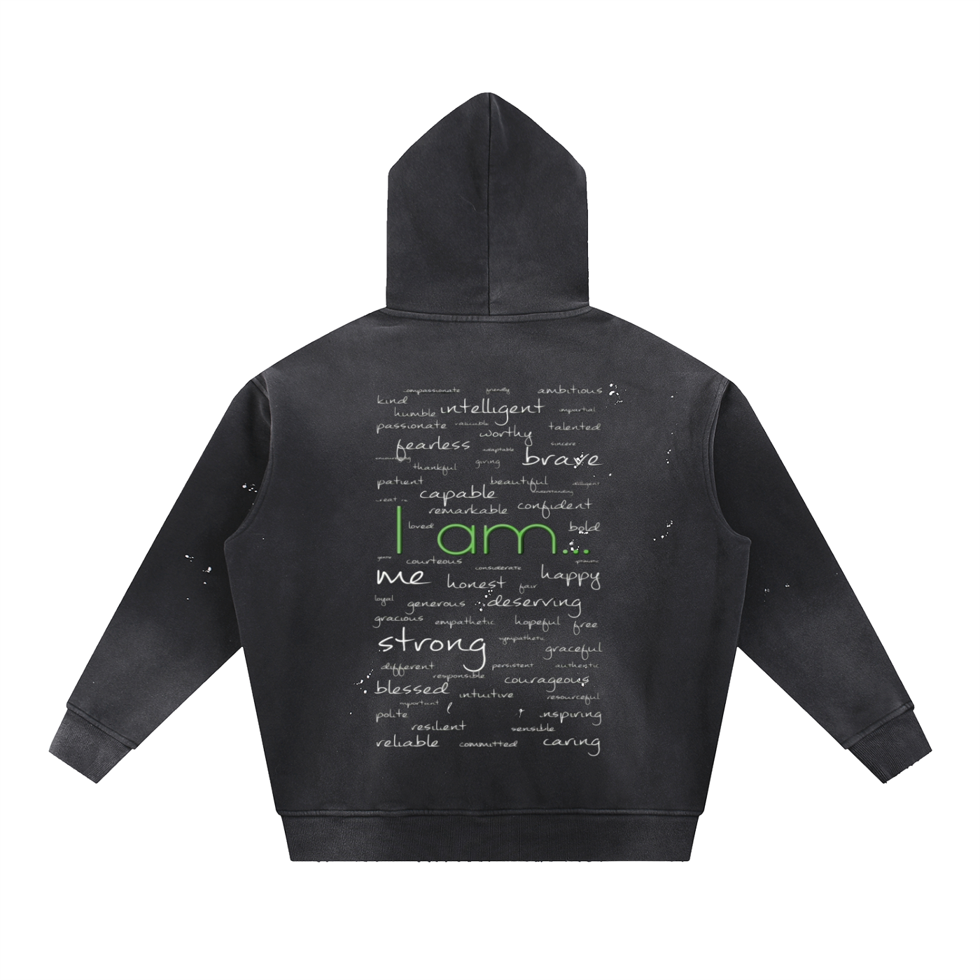Vintage Washed Frayed Fleece Hoodie